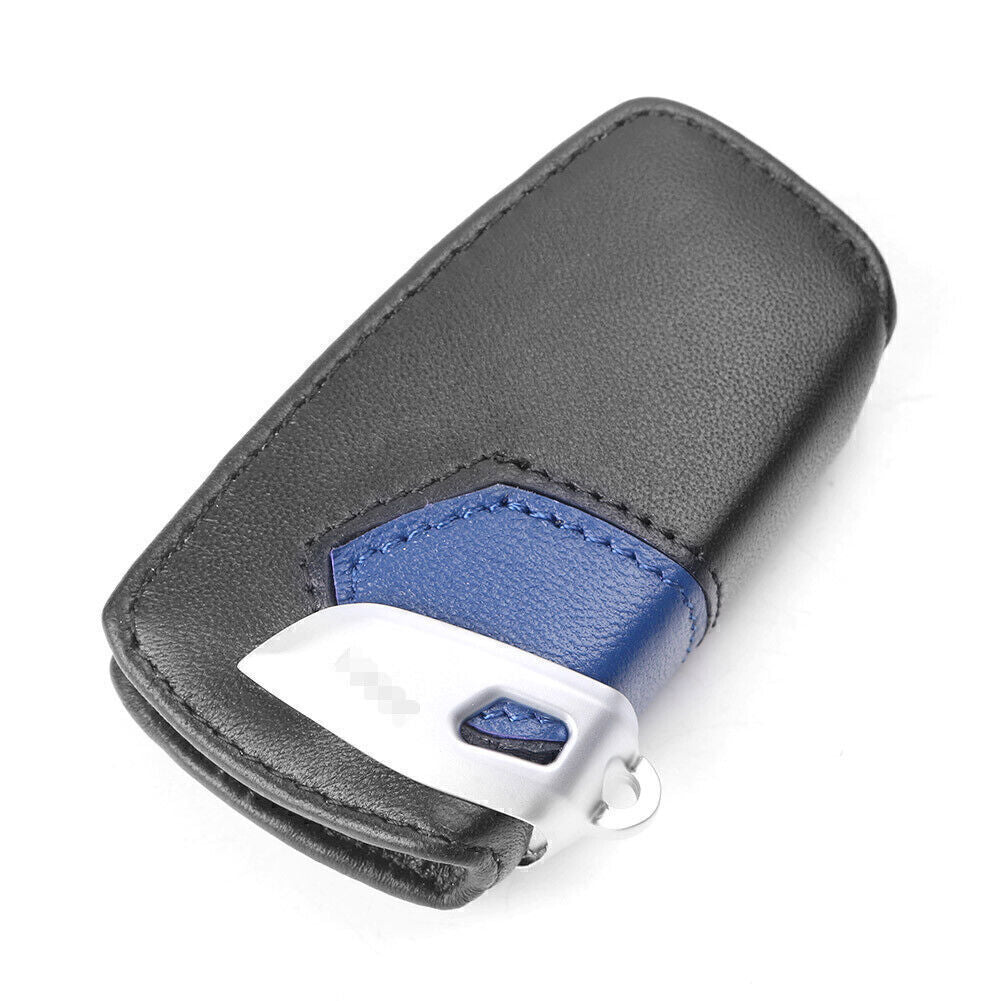 Sport Line Key Case Bag Cover for BMW 3 5 7 Series X3 Leather Blue
