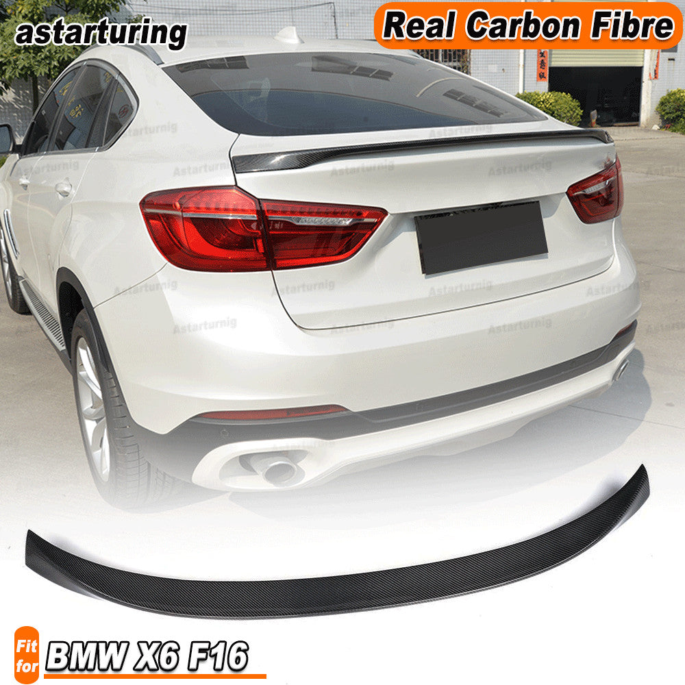Fit for BMW X6 F16 SUV 2015-2017 REAL CARBON Rear Trunk Boot Lip Wing Spoiler