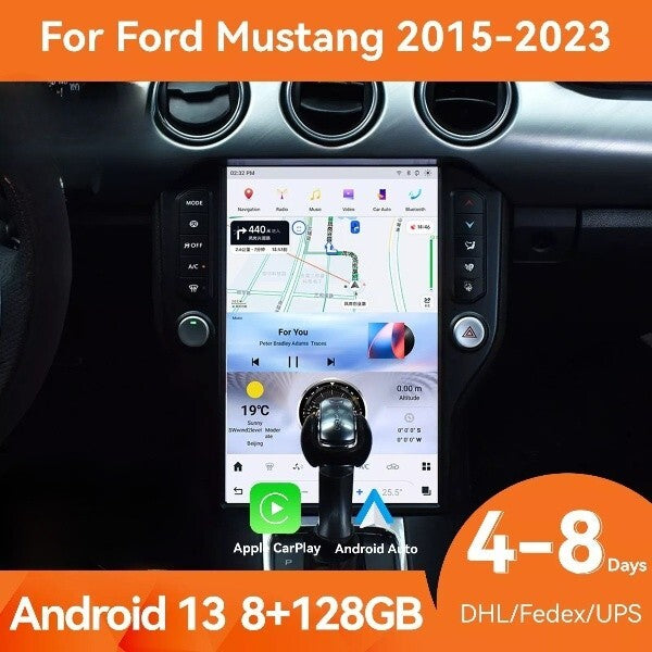 14.4 Android Car Radio for Tesla Screen for Ford for Mustang 2015-2023 Stereo Upgrade