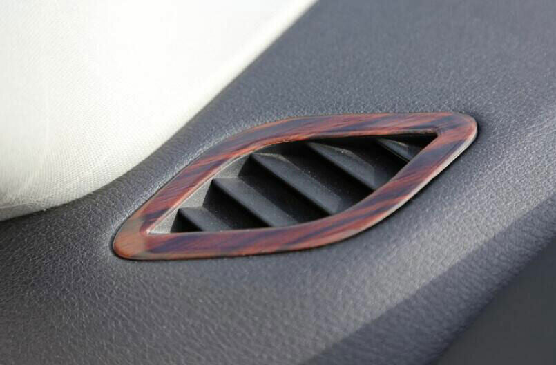 Fit For X1 E84 2013-2015 Red Wood Grain Dashboard Upper Air Outlet Vent Trim 2X