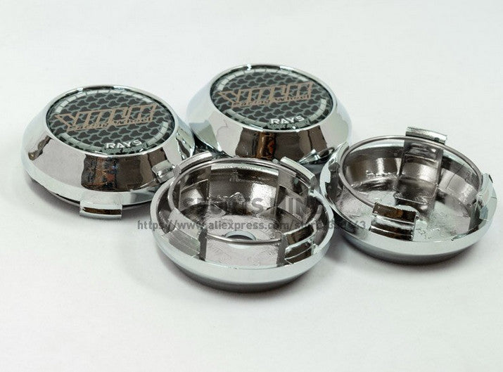 4x45mm Vossen Silver Wheel Center Sticker, Wheel Hub Sticker, Rim Sticker