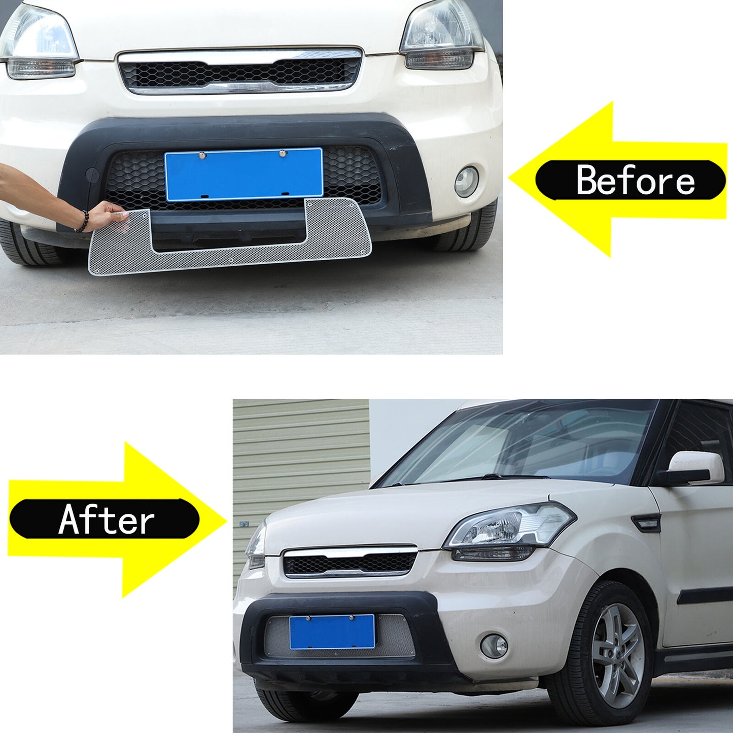Black front bumper cover lower grille insert for Kia 2009 - 2013 S. Steel
