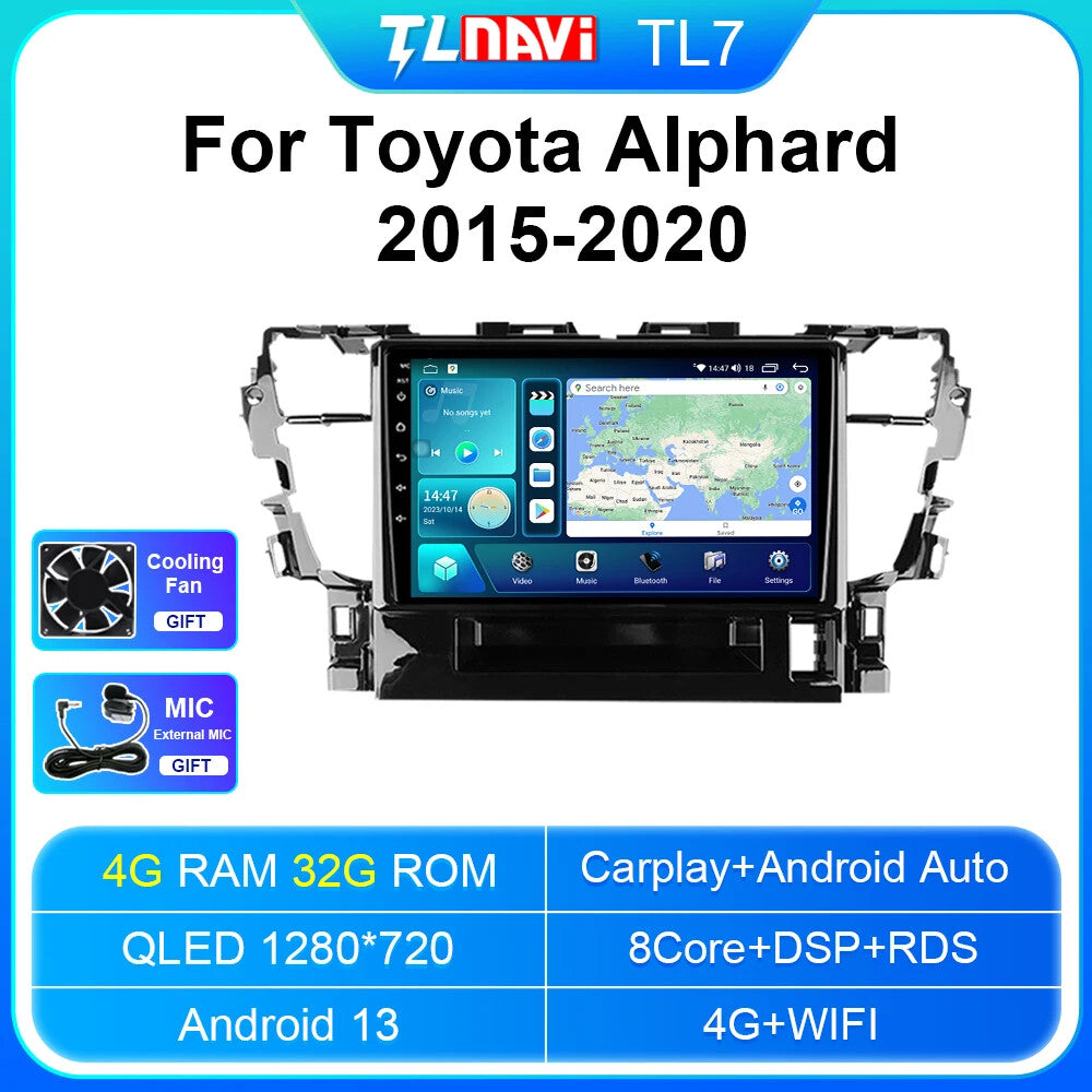 for Toyota Alphard H30 2015-2020 GPS Navigation CarPlay Car Radio Stereo Screen