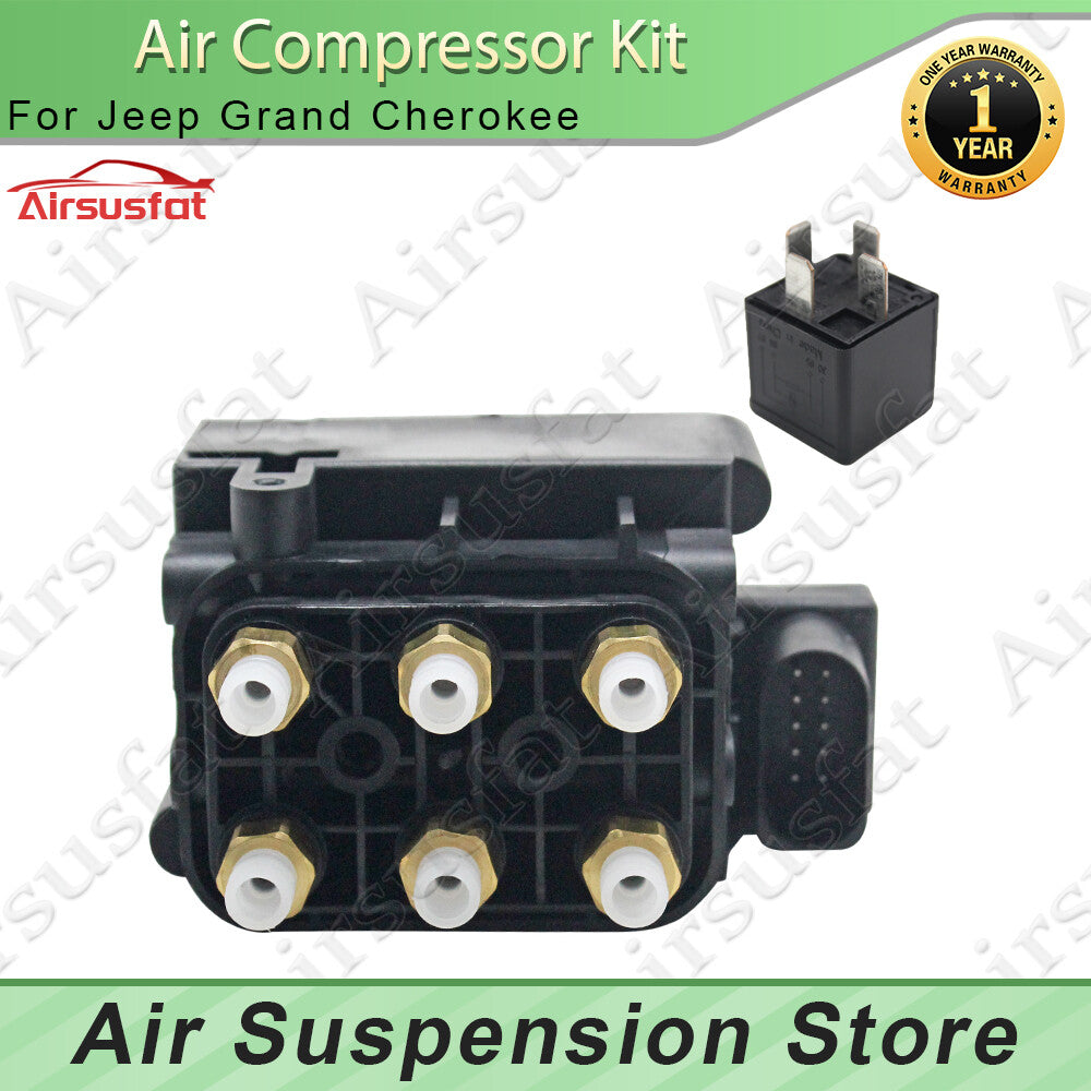 Air Suspension Compressor Solenoid Valve Block+Relay Fit for Jeep Grand Cherokee
