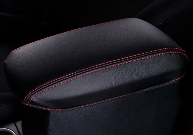 for Toyota for Corolla 14-19 BlackRed PU Leather Console Armrest Box Cover Trim 1P