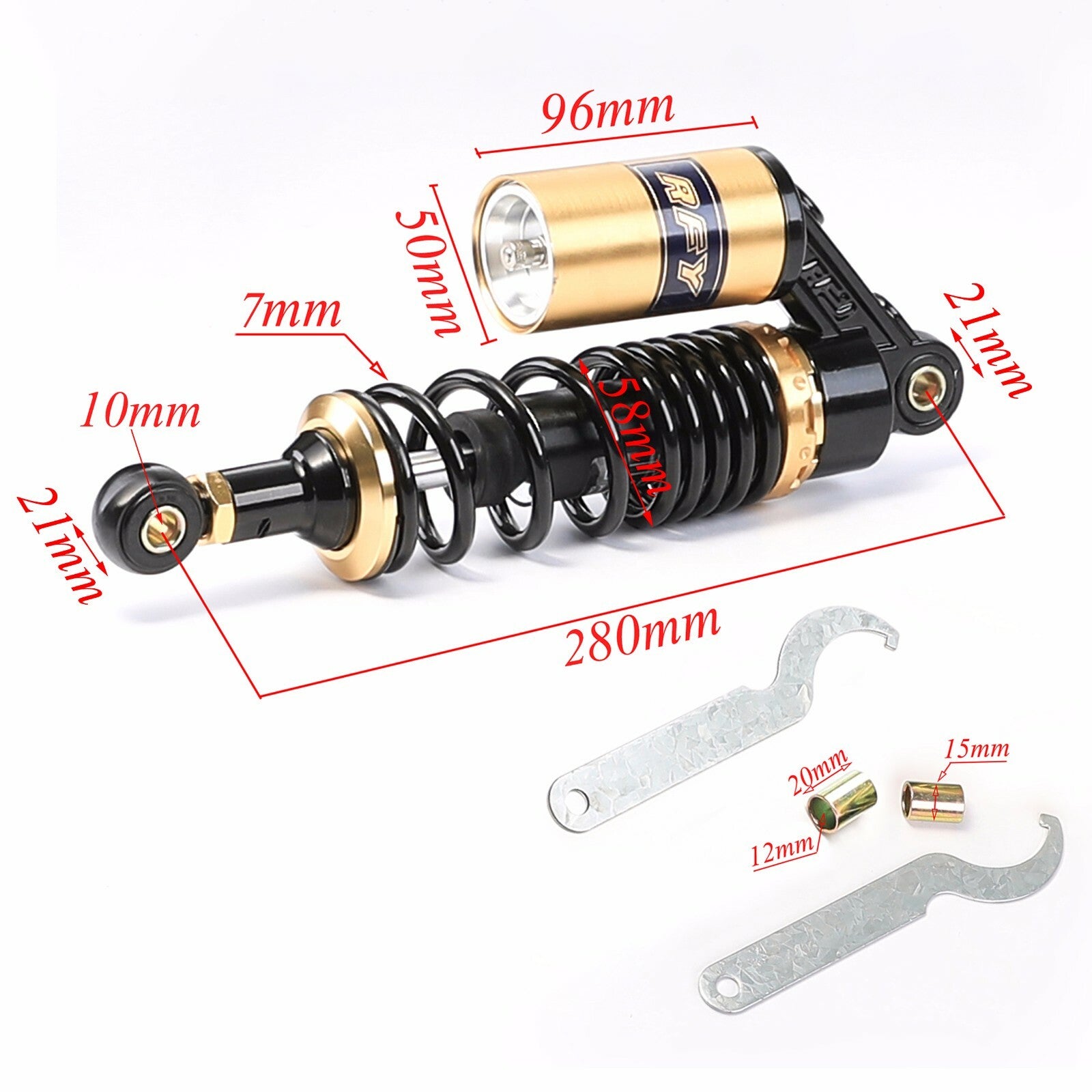 280mm rear shock absorber suitable for four-wheel drive vehicles, for Honda motorcycles, off-road vehicles, and off-road bicycles.