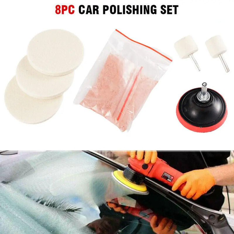 Car Glass Wool Wheel Pad Polished Scrach Remover Cerium Powder Polishing Tool