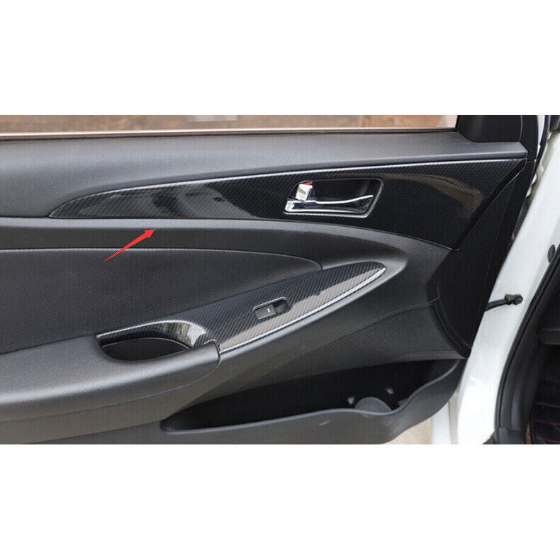 for Hyundai Sonata 2011-2014 Inner Door Bowl Panel Cover Trim Carbon Fiber ABS4