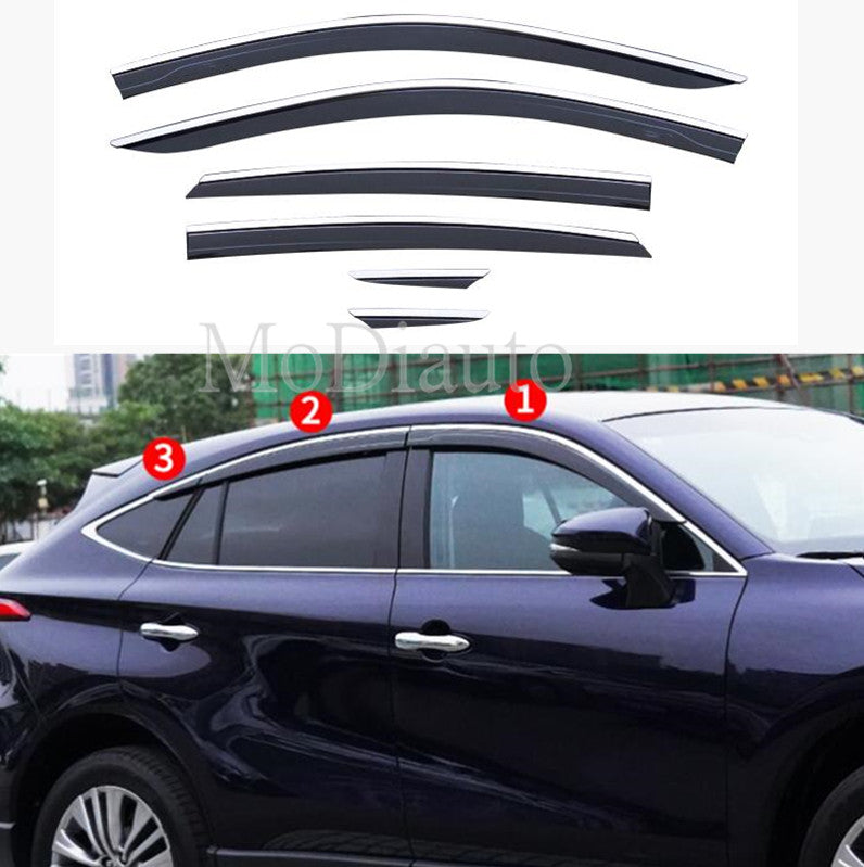 for Toyota Venza 2021-23 W/Chrome Window Visor Vent Shade Sun Rain Guard Cover6