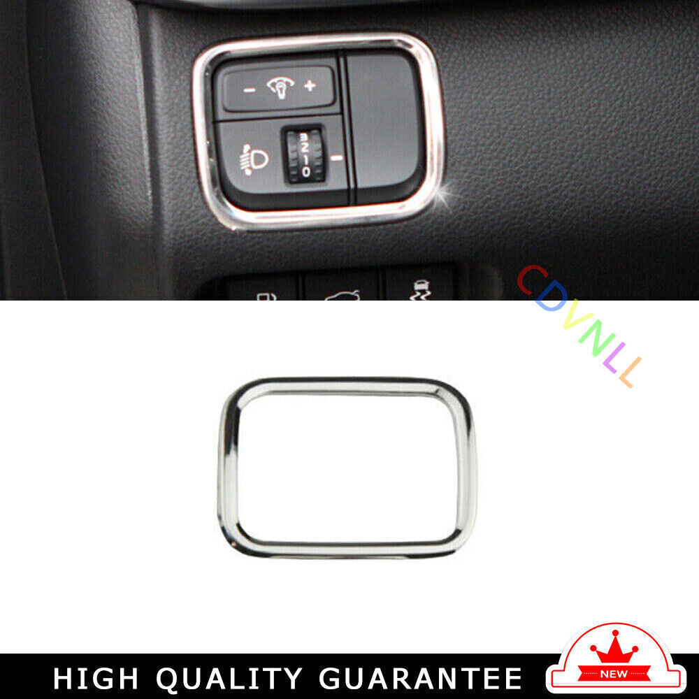 Headlight Button Frame Cover Trim Fit for Kia K5 Optima Pro 16-20 Silver Steel