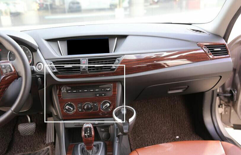 For X1 E84 2013-15 Red Wood Grain Console CD Switch Control Panel Frame Trim 1P