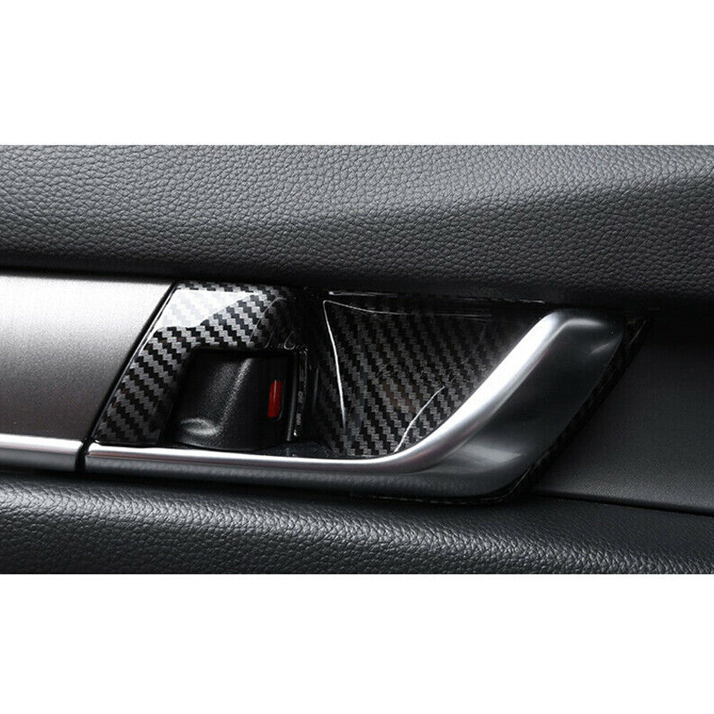 4x Carbon Fiber Car Inner Door Handle Bowl Cover Trim for Honda Accord 2018-2021