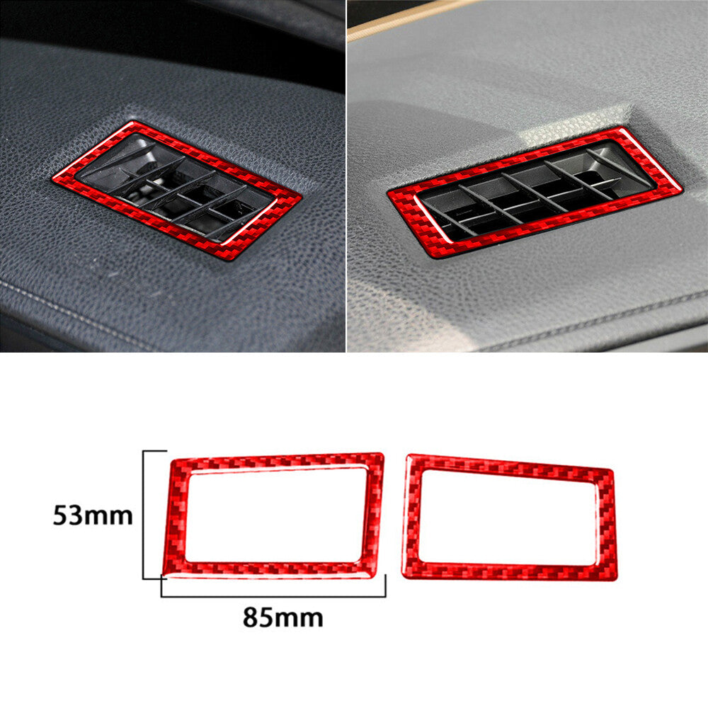 2¡Á Red Carbon Fiber Dashboard Air Vent Outlet Cover For T@yota for Corolla 2014-2018