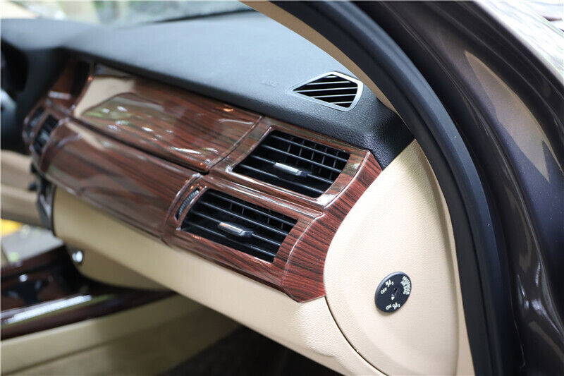 Inner Center Console for Co -Pilot Strip Cover Trim for BMW X5 2008-13 Red Wood Grain