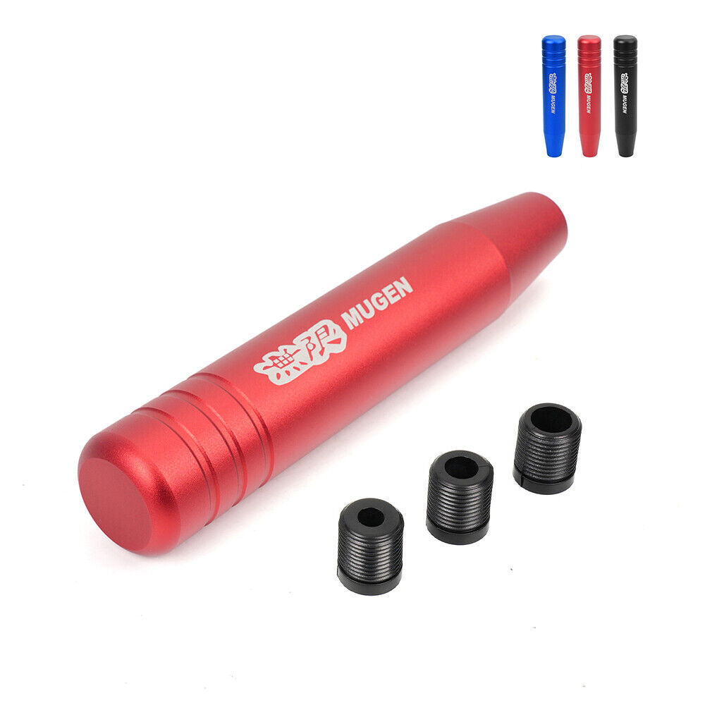 MUGEN 180mm Universal Aluminum Black Manual Car Gear Stick Shift Knob Shifter