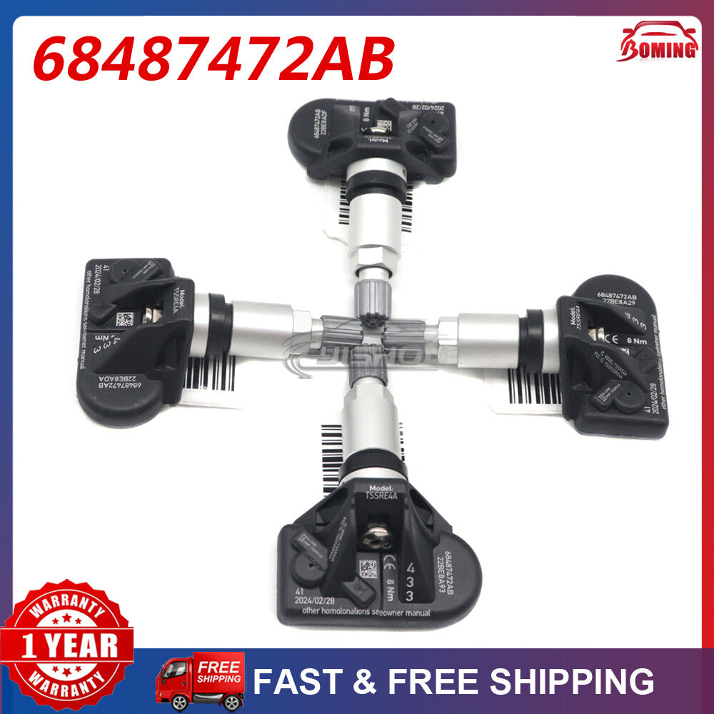 Set of 4pcs TPMS Tire Pressure Sensor 68487472AB 68487472AA for Dodge for Challenger
