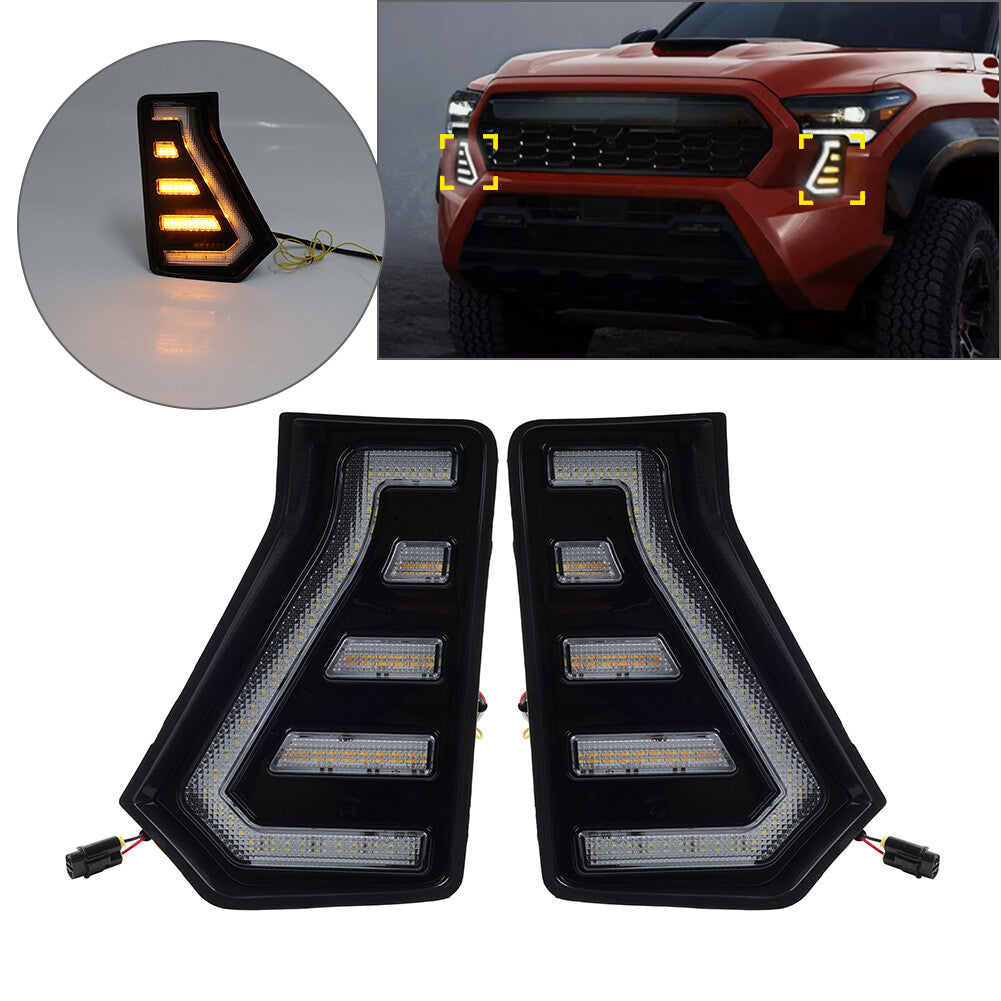 2x Front Fog Light Side Grille Daytime Running Light for Toyota Tacoma 2024 2025
