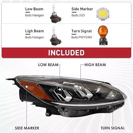 For 2020-2022 for Ford Escape Halogen Headlight Assy w/Bulb LJ6Z13008A RH Passenger