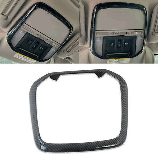 Carbon pattern Front Reading Light Lamp Frame Trim for Subaru Forester 2019 2020