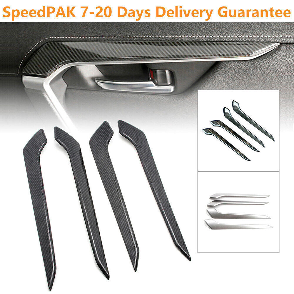 4X Car Inner Door Panel Armrest Cover Trim Fit for Toyota RAV4 2019 2020