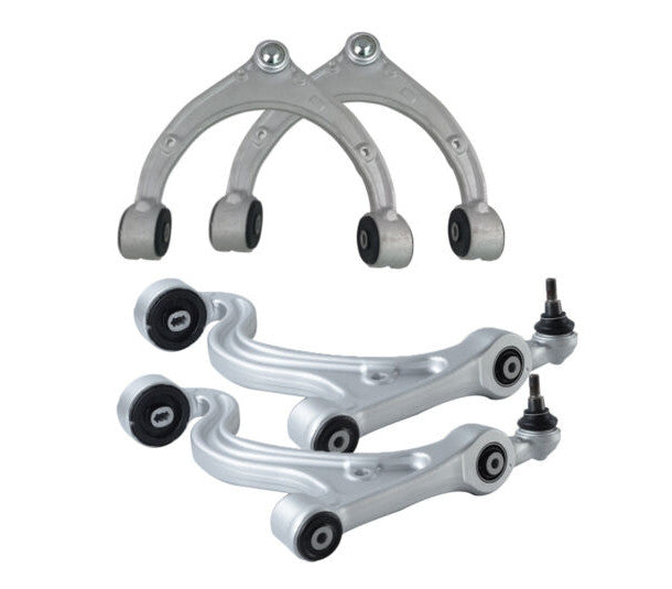Four new front upper and lower control arms for Porsche for Panamera 2010-2013.