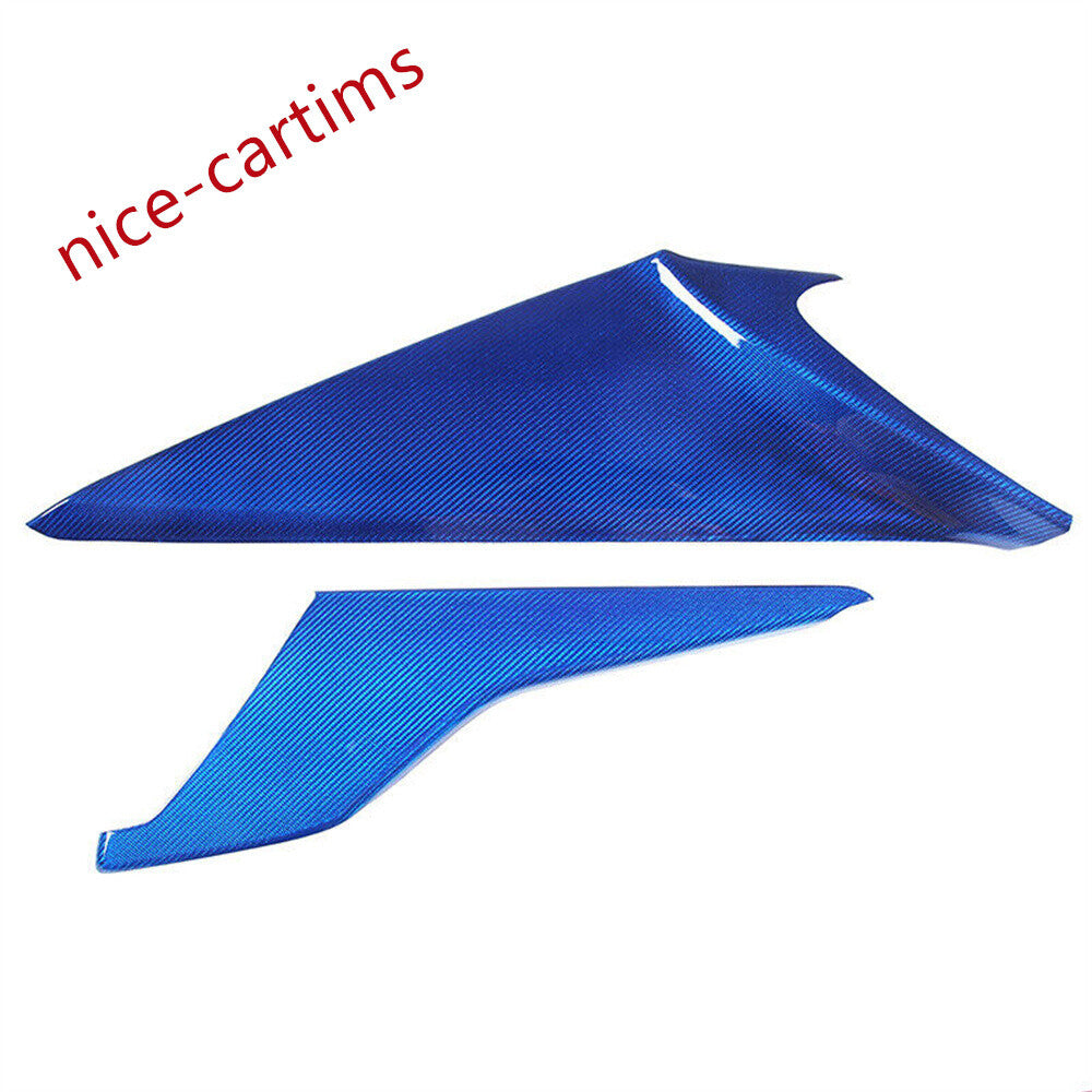 Blue Carbon Fiber Center Console Side Knee Panel Cover for Corvette C8 2020-2024