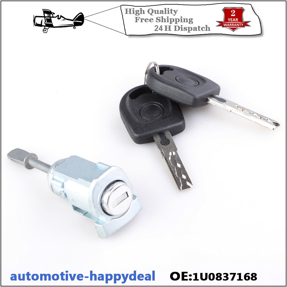 for VW Fabia 1999-2007 Front Right Driver Door Lock Barrel  2 Keys 1U0837168 A