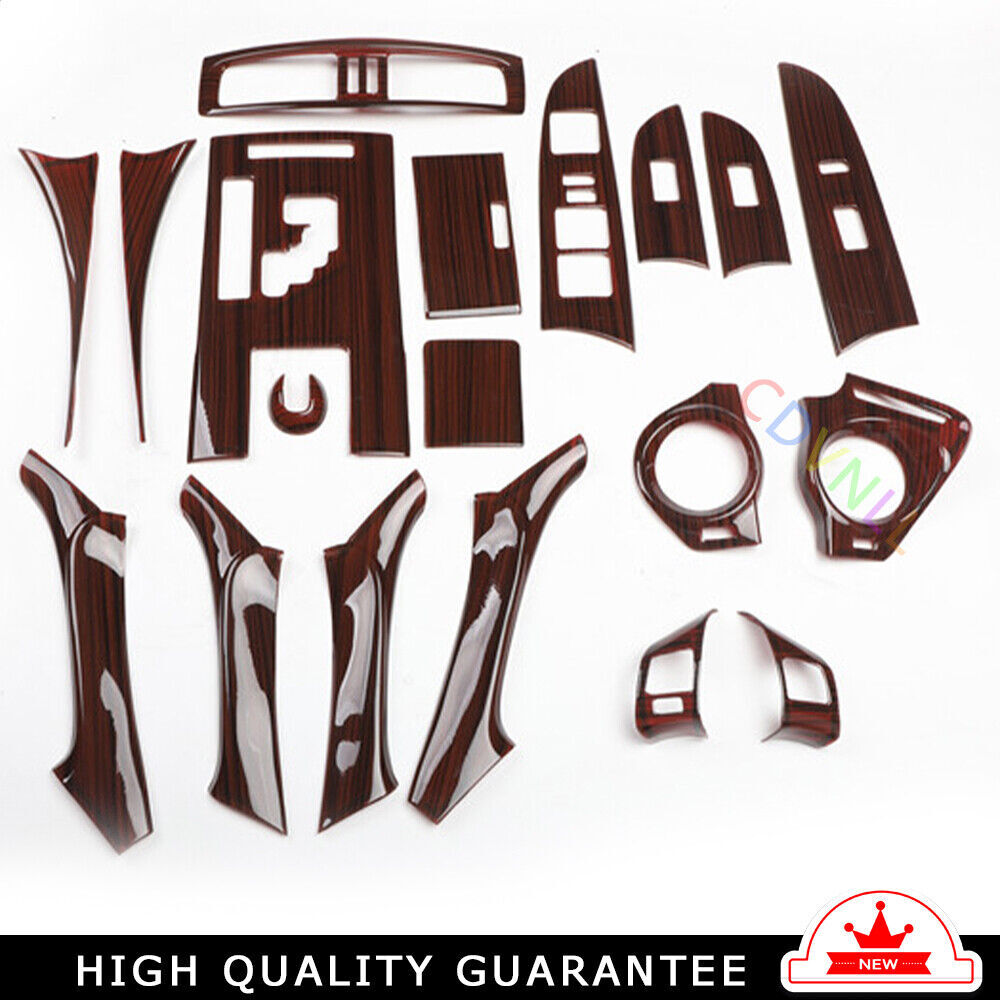 Car Interior Decoration Full Set Trim 19PCS Fit for Lexus IS 2006-2011 Red Wood