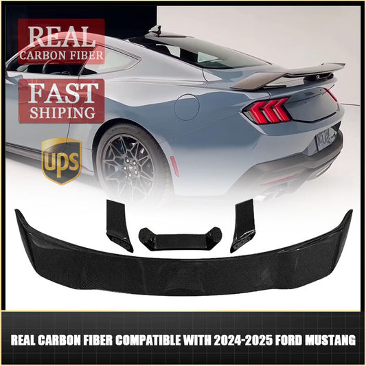 For 24-Up for Ford for Mustang S650 | GT Style CARBON FIBER Rear Trunk Lid Wing Spoiler