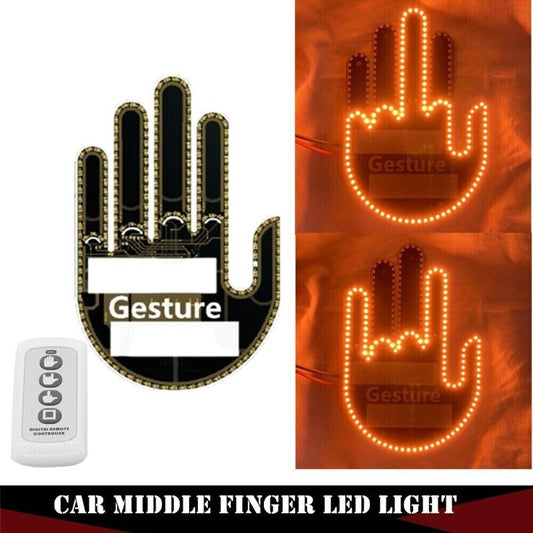 Finger gesture light with remote control LED car rear window sign light
