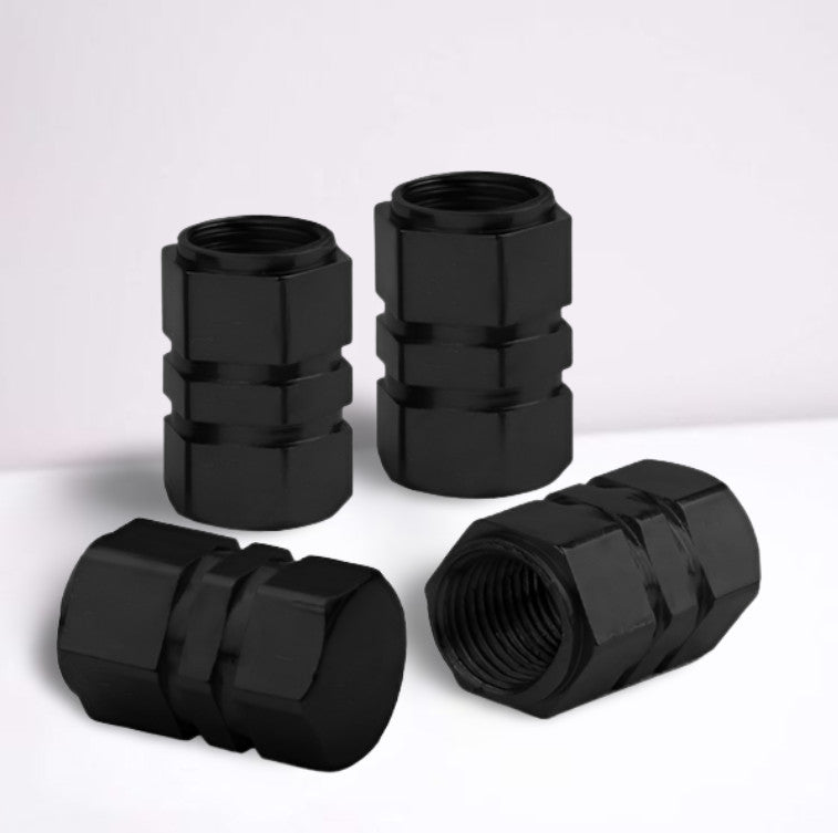 4-Piece Black 17mm Car Tire Valve Cover Stem Cover Air Valve Dust Cover for Saab Seats