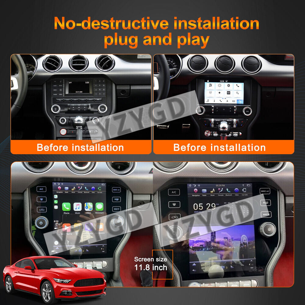 Android 2Din Car Radio Screen for Ford for Mustang 2015-2020 Carplay Stereo Player