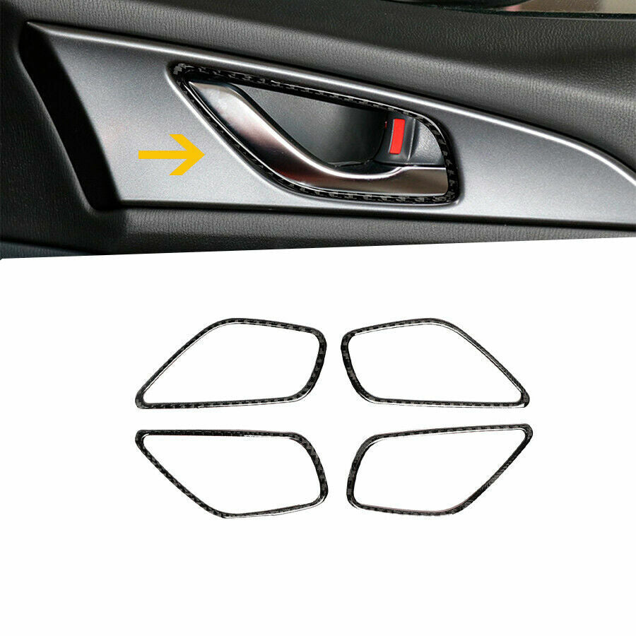 Carbon fiber door handle frame covers for Mazda 3 Axela 2017-2018