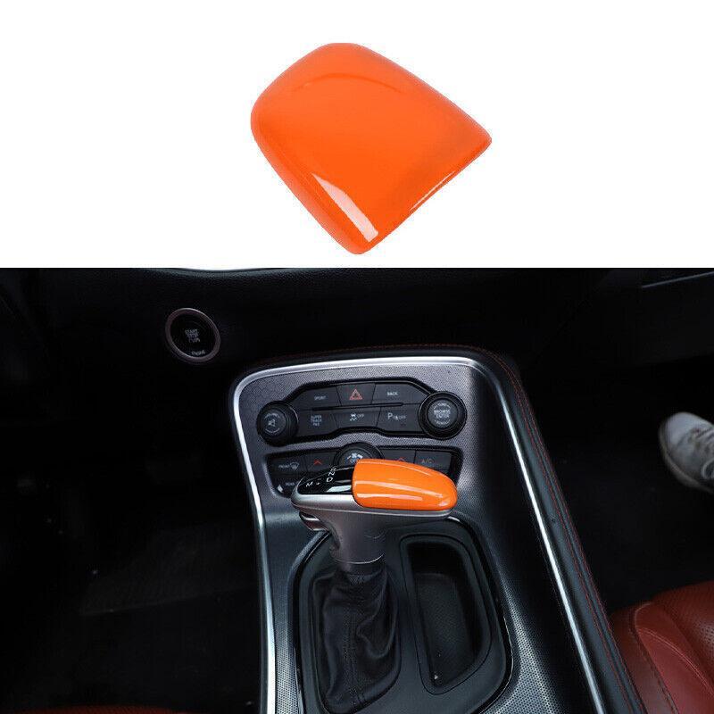 Fit for Dodge for Challenger 2015-2021 Orange Console Gear Shift Knob Cover Trim 1pc