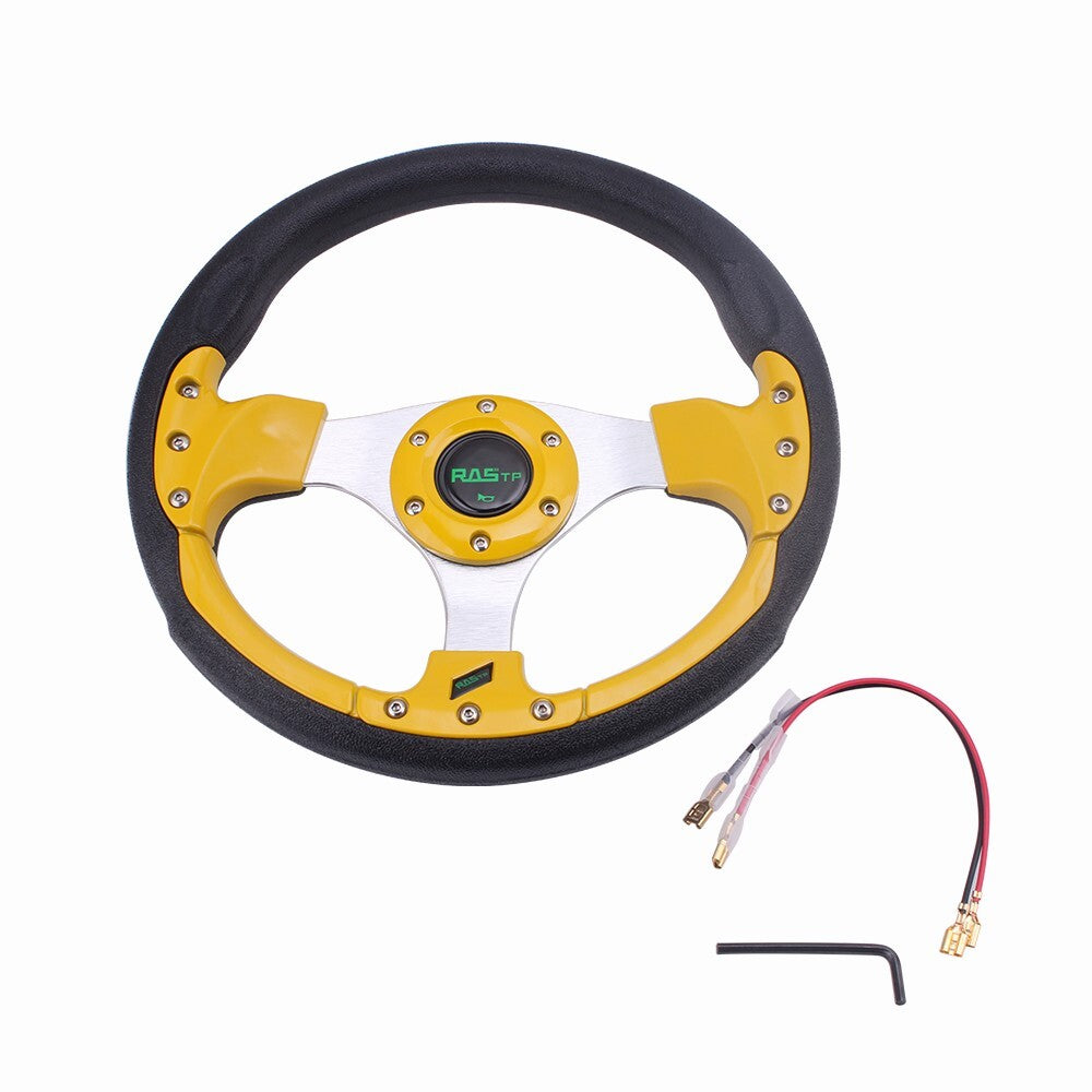 Gold 13 320mm 6-holes Aluminum Steering Wheel for Racing Car for Golf Car