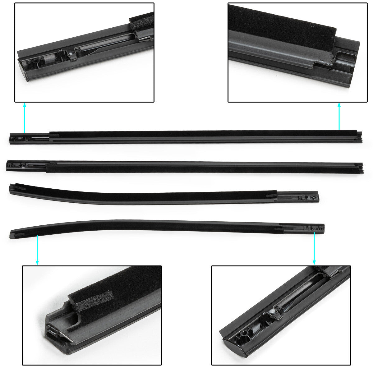 4x Door Belt Line Weatherstrip AB3926201A39AE Rubber Seal  for ford  RANGER 12-21