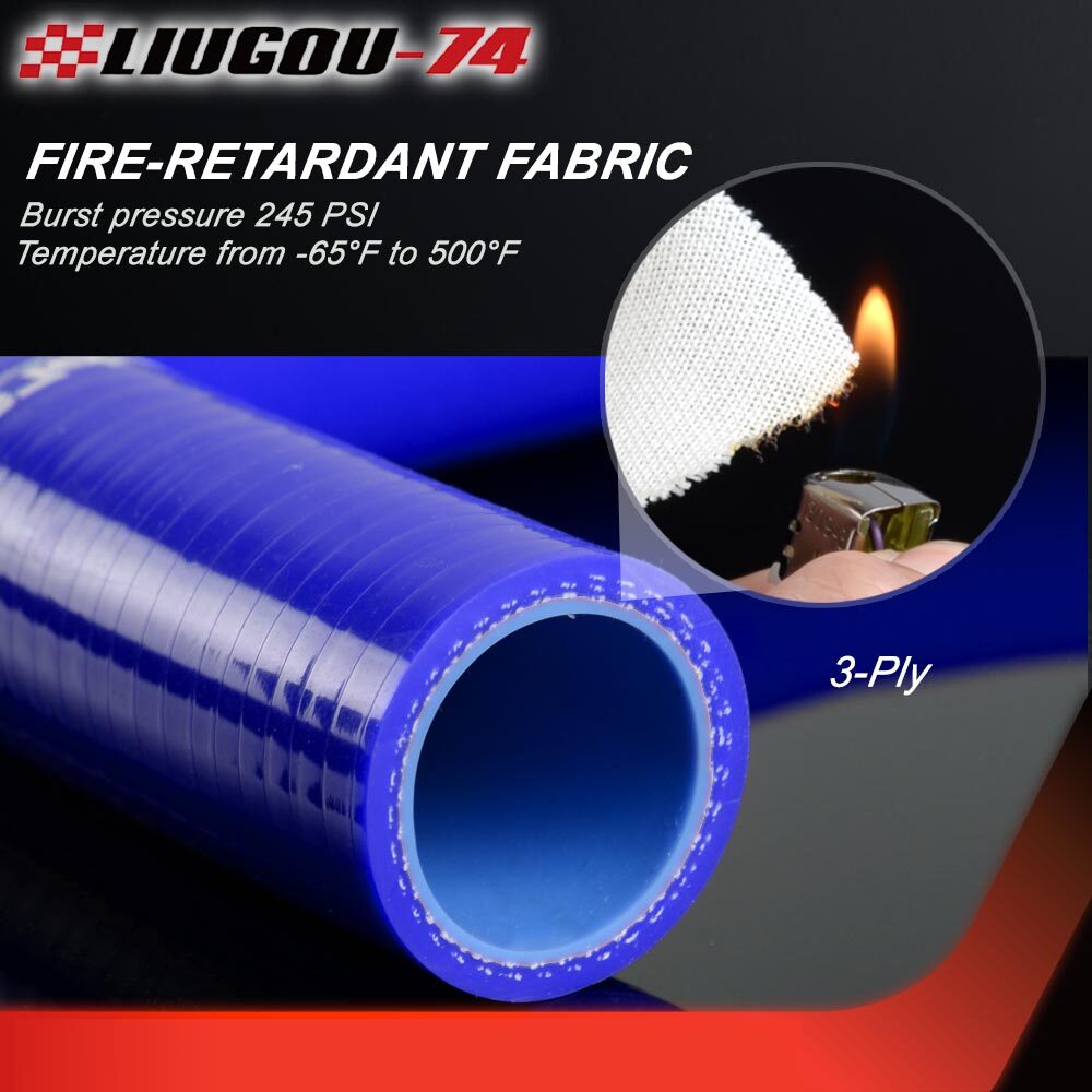 Suitable for automotive applications, 45-degree 51-63 mm hose, turbine silicone elbow joint, blue.