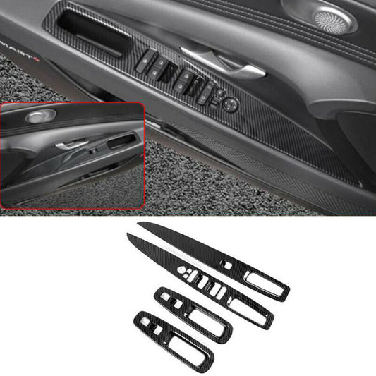 Carbon Fiber Window Lift Switch Panel Cover Trim for Hyundai for Elantra 2021 2022