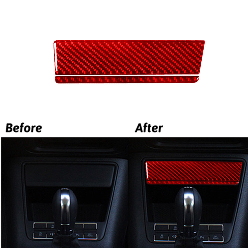 Red Carbon Fiber Central Upper Control Memory for Volkswagen for Tiguan 2013-2017