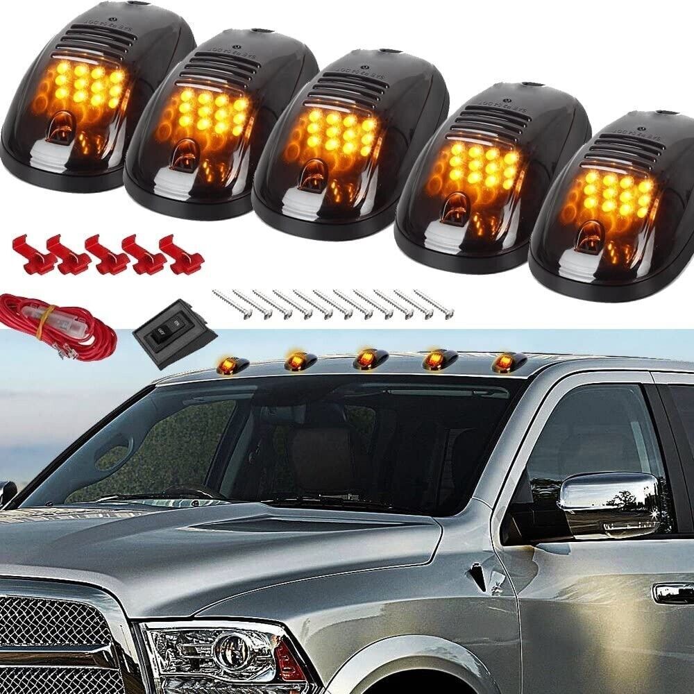 5pcs Amber Cab Roof Marker Light Top Running Lamp for Ford F150 F250 Super Duty