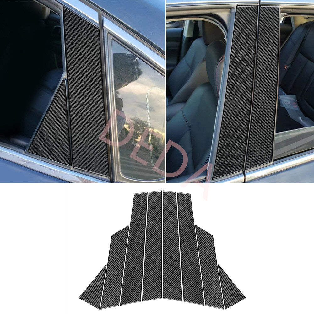 Carbon Fiber Door Window Pillar Post Panel Cover for Nissan Altima Teana 2013-18