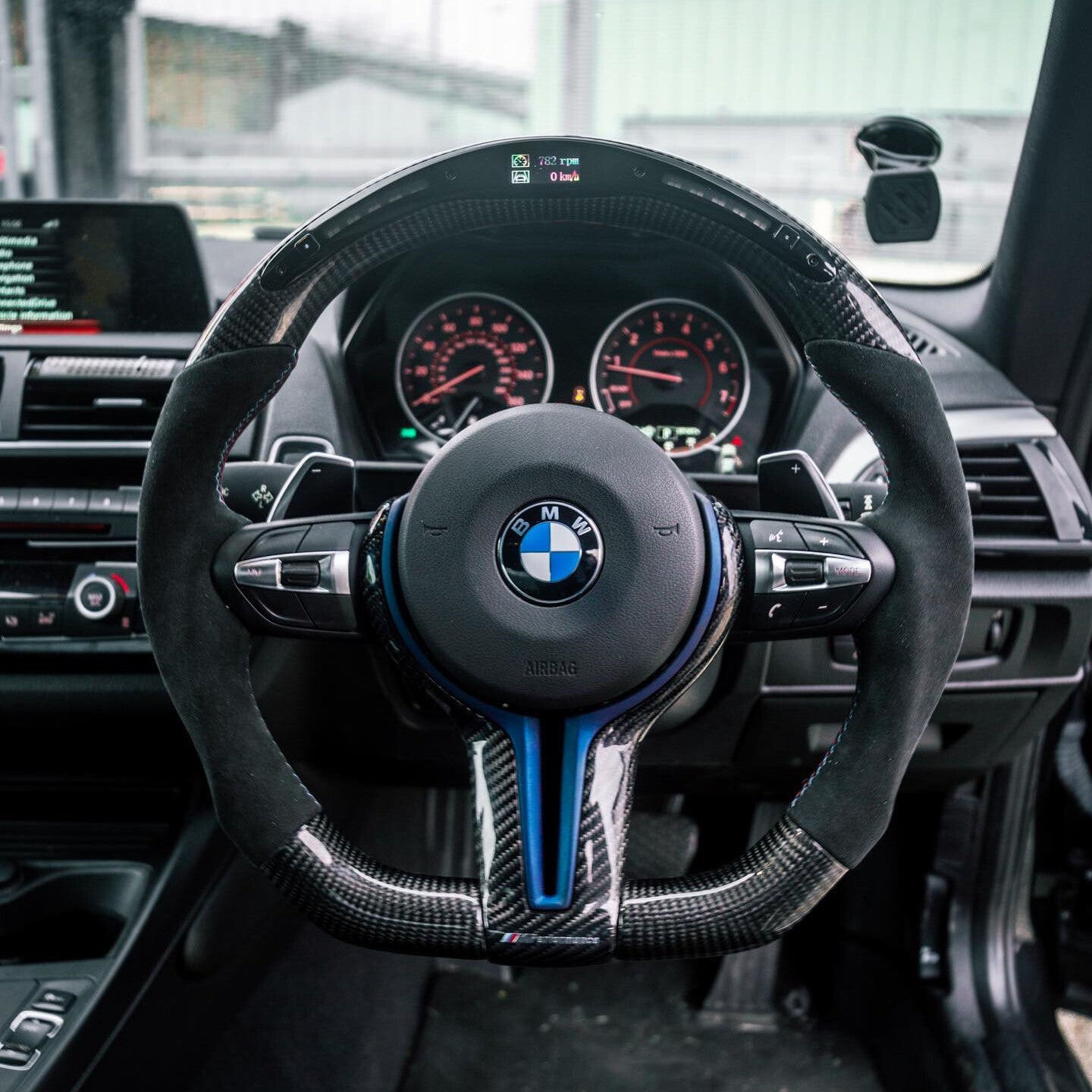 for BMW X5 X6 M3 M4 M5 M6 F87 F82 Alcantara LED Carbon Fiber Steering Wheel 14+