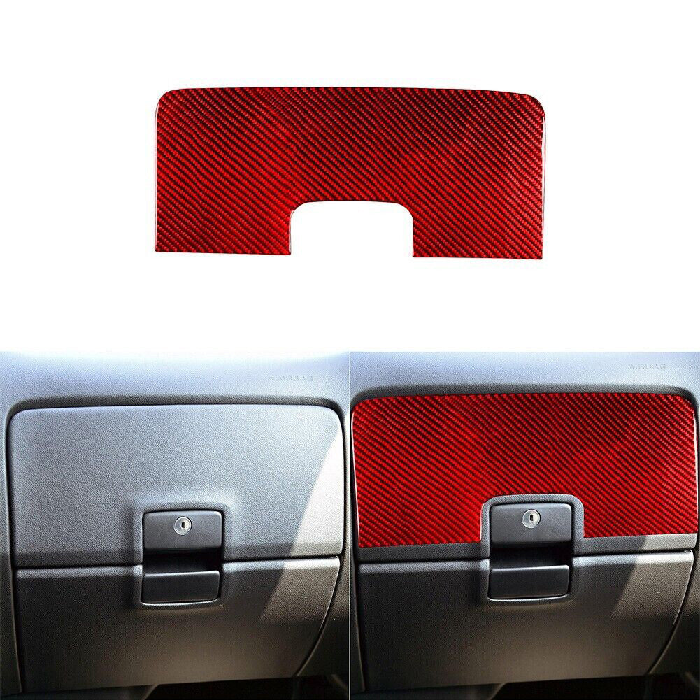 Red Carbon Fiber Upper Glove Box Cover Trim For Silverado for GMC for SIERRA 2014-2018