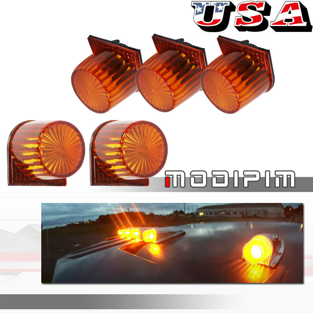 5-Pack Amber Cab Marking Roof Gap Light Lenses for 1984-1993 for Dodge 3738011