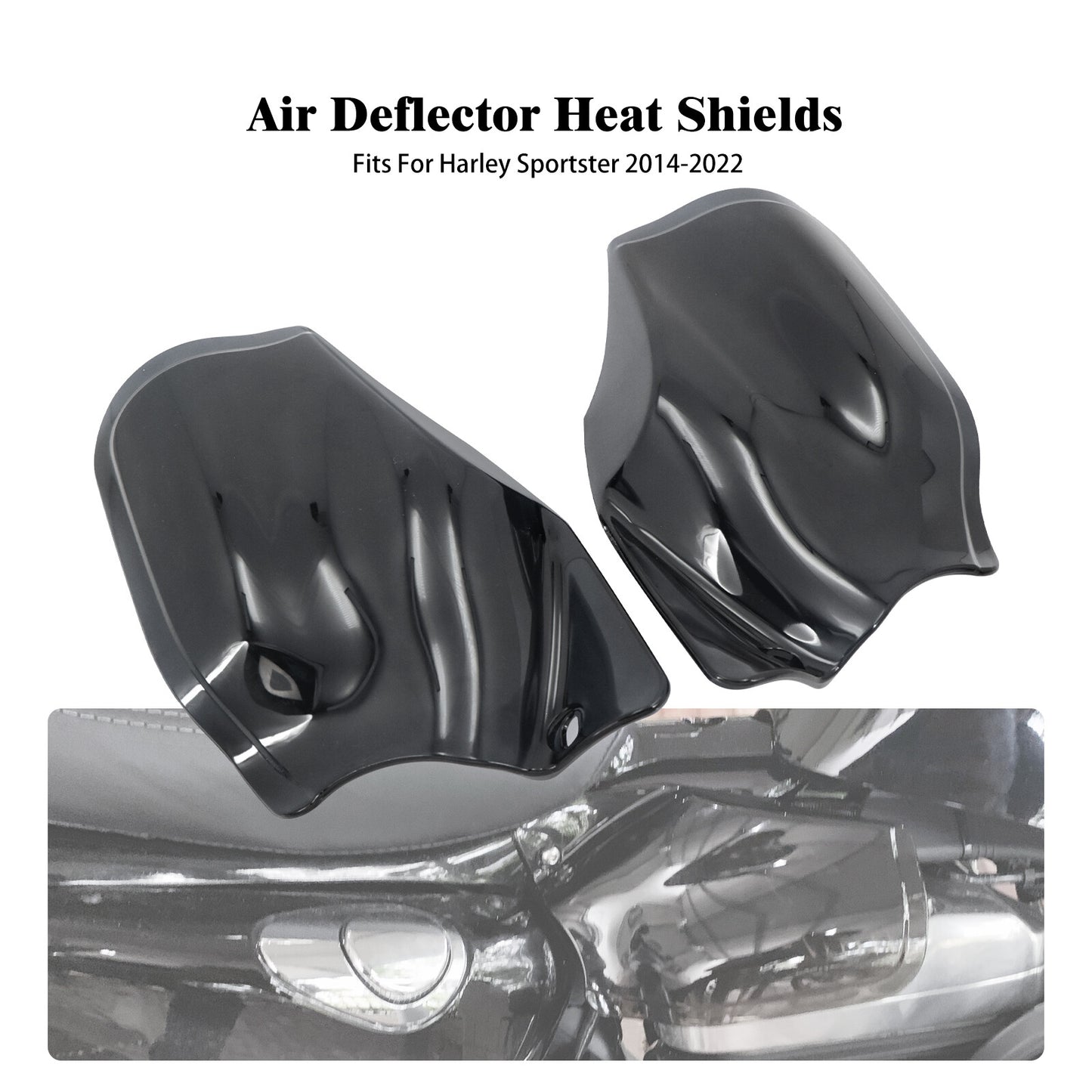 Black Saddle Shields Heat Deflectors Fits For Sportster Iron 883 1200 2014-2023