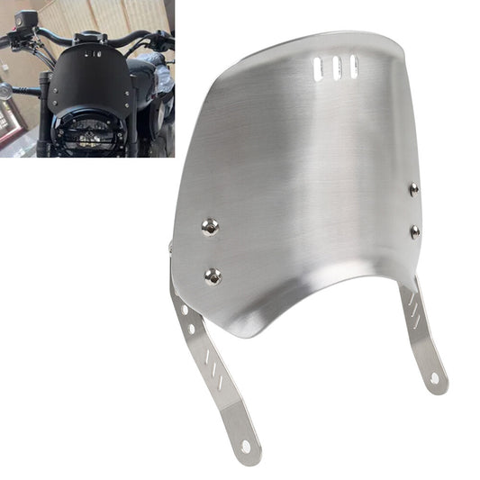 Universal Motorcycle Windshield Windscreen W/Bracket Fit 6-8'' Round Headlight