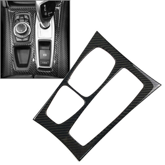Carbon Fiber Car Gear Shift Box Panel Trim Fit for BMW E70 X5 E71 X6 2008-13 RHD
