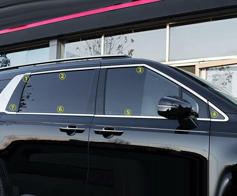 for Kia Carnival 2022-2023 Chrome Steel Window Strips frame Sill Cover Trim 14X