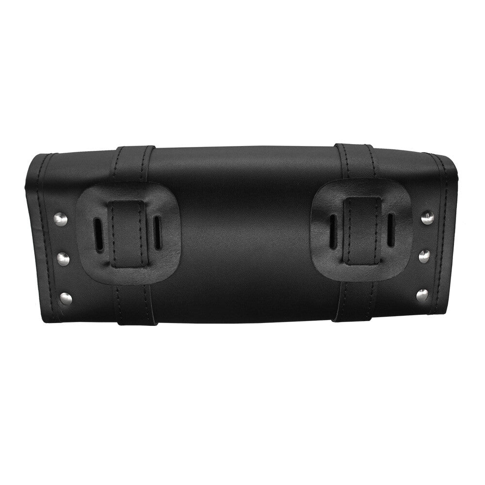 Universal Fork Bag for Harley for Honda PU Leather Tool Round Motorcycle Saddlebag