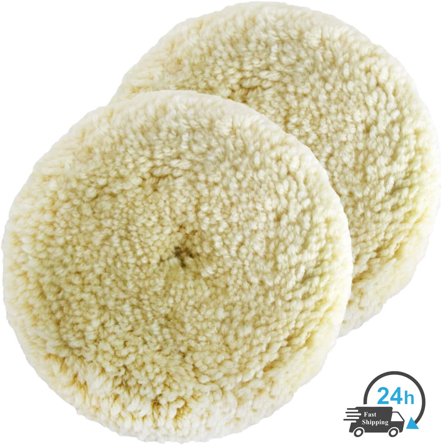 Wool Pad Polishing 3-in-7 inch 100% Natural Wool Hook and Loop for Composite Cutting Pads